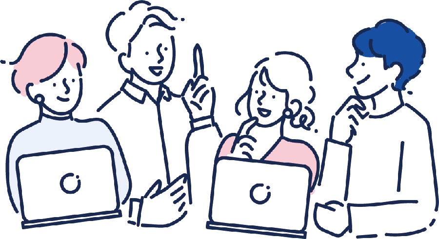 日本語で学べる+学習サポートのイメージイラスト